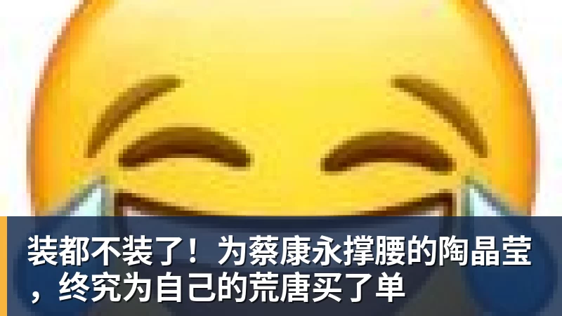 杏彩体育装都不装了!为蔡康永撑腰的陶晶莹,终究为自己的荒唐买了单